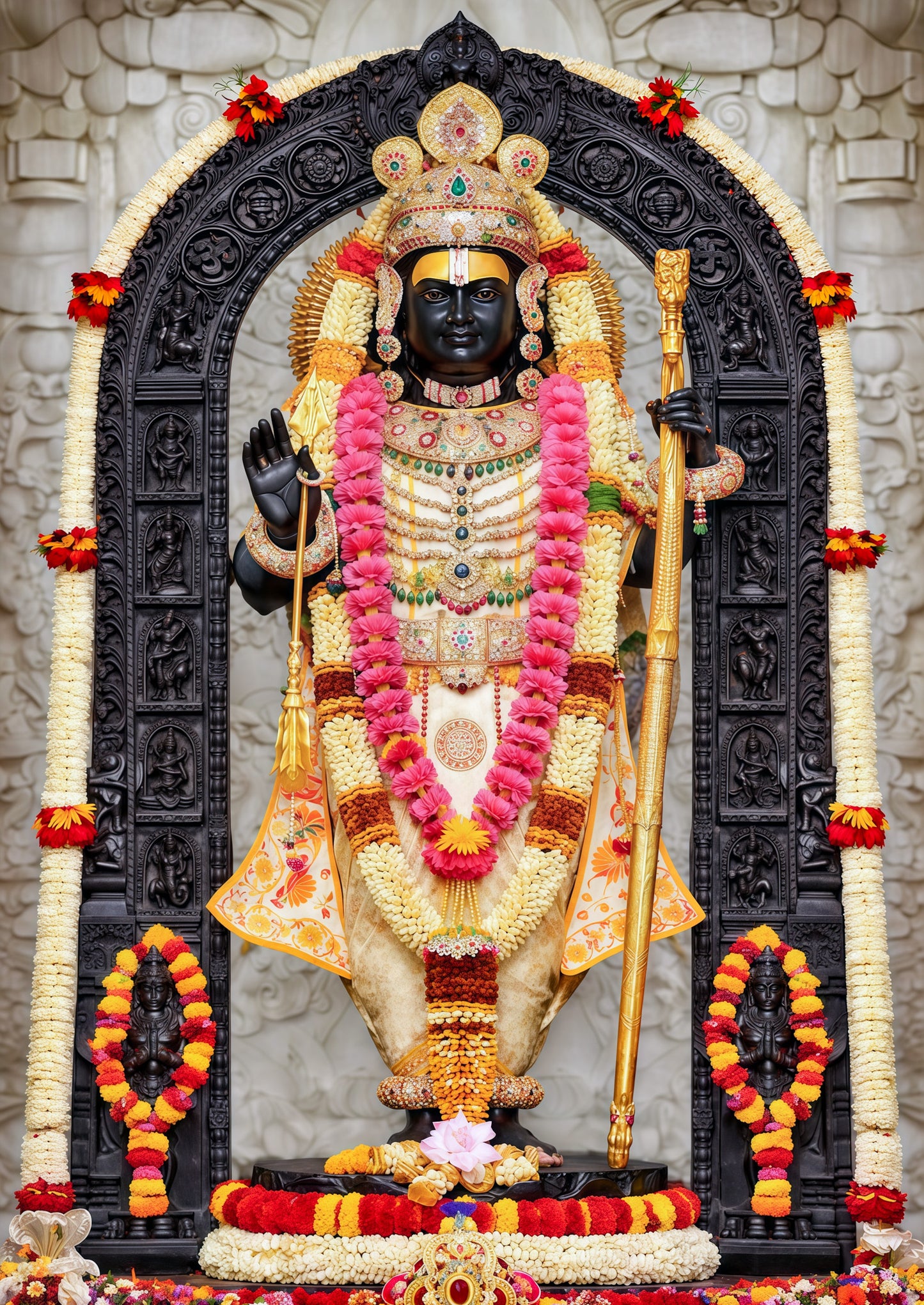 Ayodhya Ram Bhagwan Metal Photo Frame | Premium Glossy & Waterproof Lord Ram Wall Frame for Home & Temple Decor