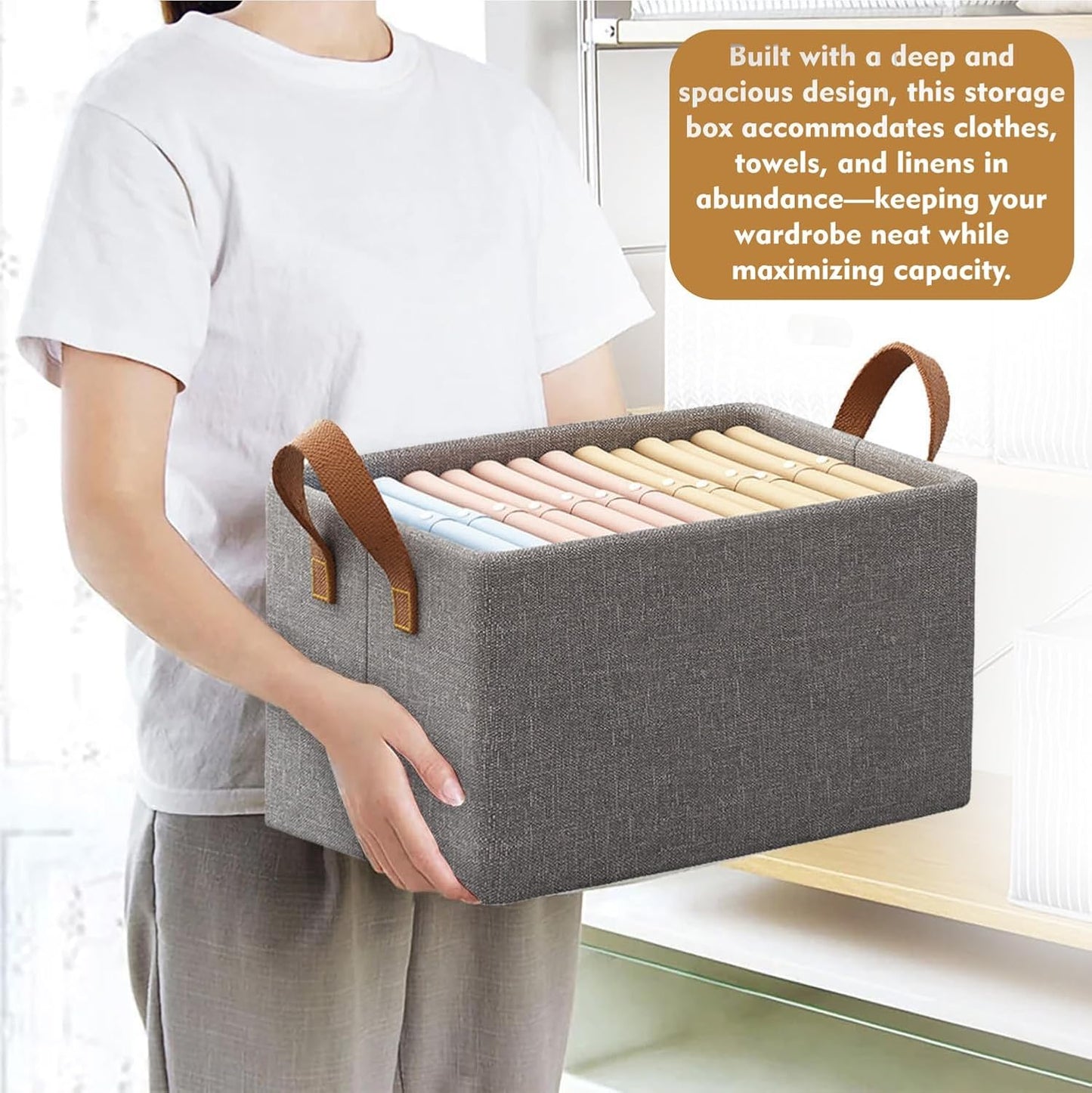 Foldable Cloth Storage Organizer With Handles