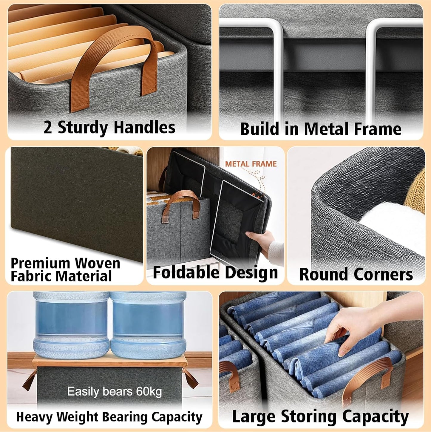 Foldable Cloth Storage Organizer With Handles