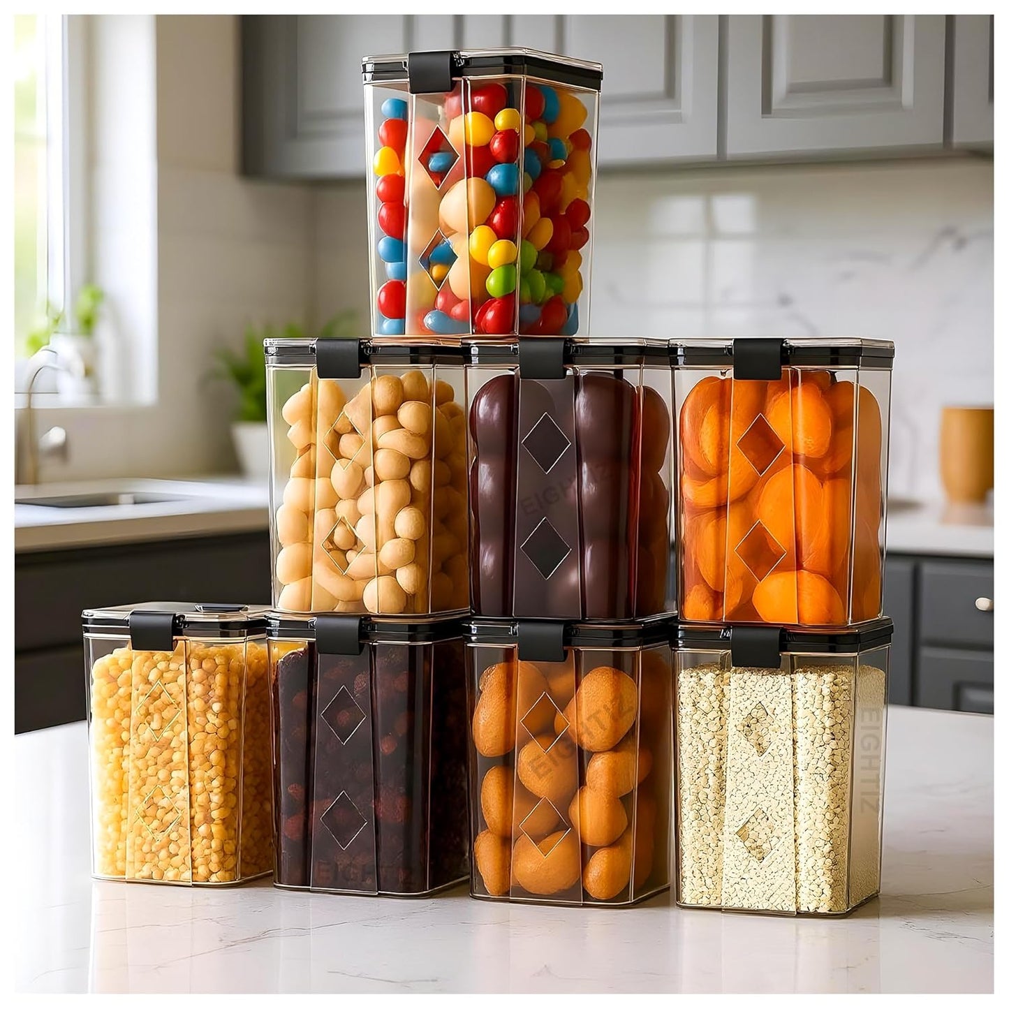 AIRTIGHT TRANSPARENT FOOD STORAGE CONTAINERS
